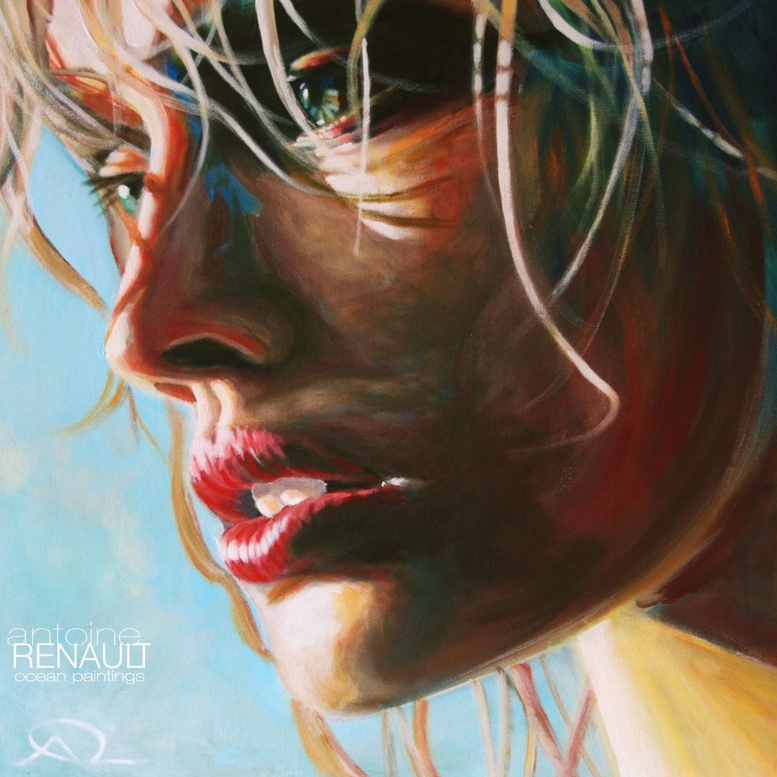 "Salt on your lips"   © Antoine Renault 2014    Acrylic on canvas 50x50cm