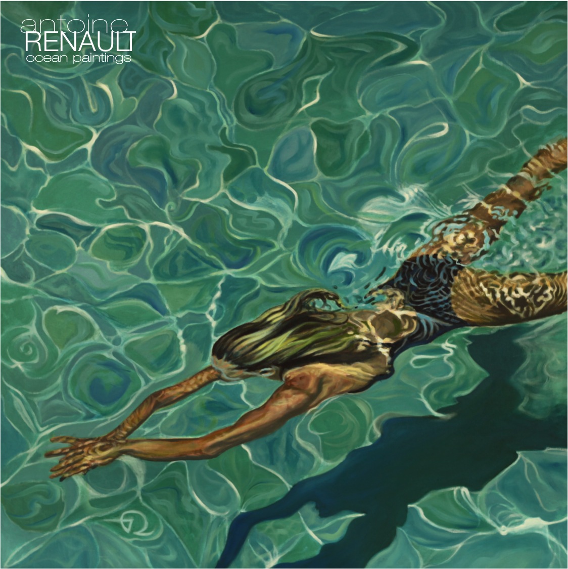"Dip in the Amagansett pool"  ©AntoineRenault2015   Acrylic on canvas 100x100cm