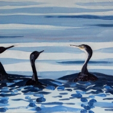 8 -  Trio de Cormorans - 90